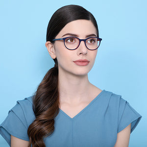 Blue Round Full Rim Unisex Eyeglasses by Vincent Chase Computer Glasses-134056