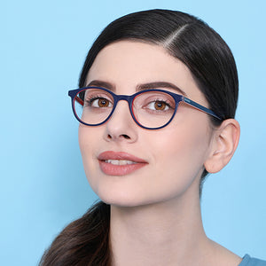 Blue Round Full Rim Unisex Eyeglasses by Vincent Chase Computer Glasses-134056