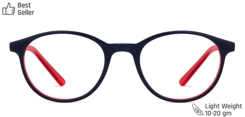 Blue Round Full Rim Narrow Unisex Eyeglasses by Vincent Chase-128541