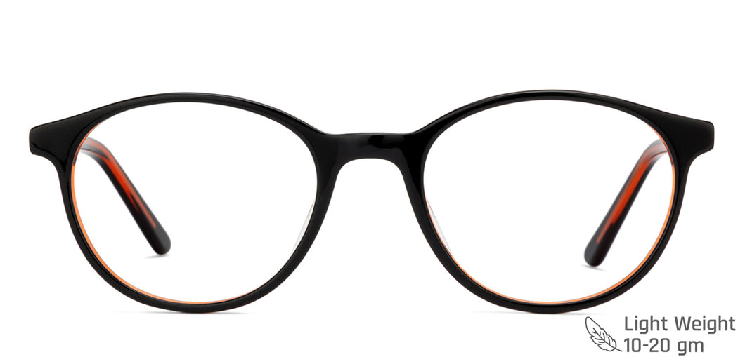 Black Round Full Rim Unisex Eyeglasses by Vincent Chase Essentials-128542
