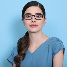 Load image into Gallery viewer, Black Rectangle Full Rim Unisex Eyeglasses by Vincent Chase-203070