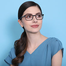 Load image into Gallery viewer, Black Rectangle Full Rim Unisex Eyeglasses by Vincent Chase-203070