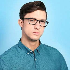Black Rectangle Full Rim Unisex Eyeglasses by Vincent Chase-203070