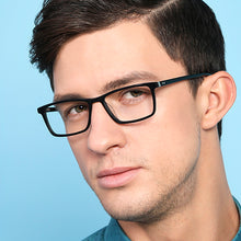 Load image into Gallery viewer, Black Rectangle Full Rim Unisex Eyeglasses by Vincent Chase-203070