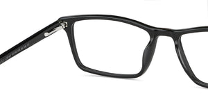 Black Rectangle Full Rim Unisex Eyeglasses by Vincent Chase-203070