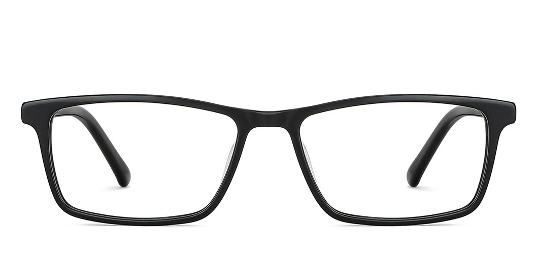 Black Rectangle Full Rim Unisex Eyeglasses by Vincent Chase-203070