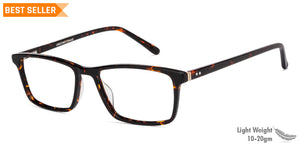 Tortoise Rectangle Full Rim Unisex Eyeglasses by Vincent Chase-128544
