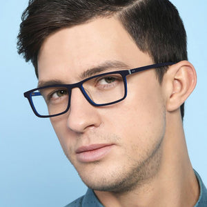 Blue Rectangle Full Rim Unisex Eyeglasses by Vincent Chase-128545