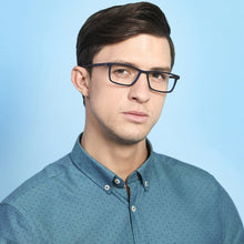 Load image into Gallery viewer, Blue Rectangle Full Rim Unisex Eyeglasses by Vincent Chase-128545