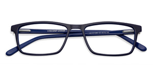 Blue Rectangle Full Rim Unisex Eyeglasses by Vincent Chase-128545
