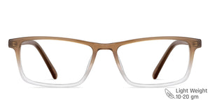 Brown Rectangle Full Rim Unisex Eyeglasses by Vincent Chase-147851