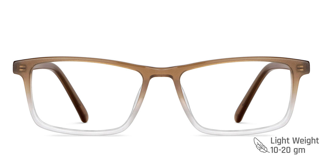 Brown Rectangle Full Rim Unisex Eyeglasses by Vincent Chase-147851