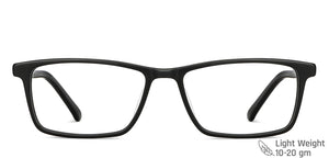 Black Rectangle Full Rim Unisex Eyeglasses by Vincent Chase Computer Glasses-149548