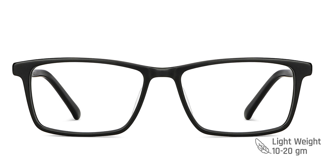 Black Rectangle Full Rim Unisex Eyeglasses by Vincent Chase Computer Glasses-149548