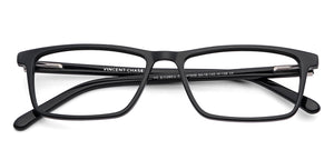 Black Rectangle Full Rim Unisex Eyeglasses by Vincent Chase Computer Glasses-149548