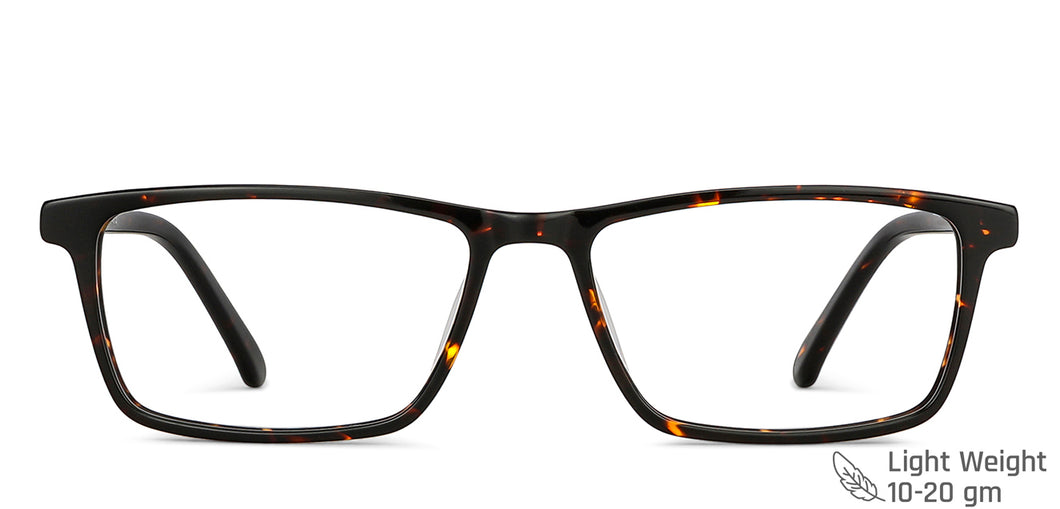 Brown Rectangle Full Rim Unisex Eyeglasses by Vincent Chase-147850