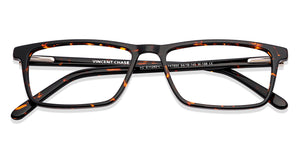 Brown Rectangle Full Rim Unisex Eyeglasses by Vincent Chase-147850
