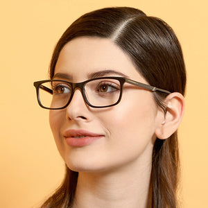 Brown Rectangle Full Rim Unisex Eyeglasses by Vincent Chase Online-128548