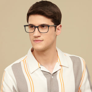 Grey Rectangle Full Rim Unisex Eyeglasses by Vincent Chase-142845