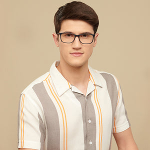 Grey Rectangle Full Rim Unisex Eyeglasses by Vincent Chase-142845