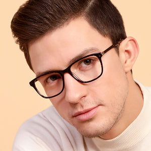 Tortoise Rectangle Full Rim Unisex Eyeglasses by Vincent Chase Computer Glasses-142724