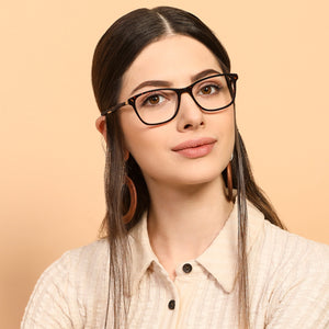Tortoise Rectangle Full Rim Unisex Eyeglasses by Vincent Chase Computer Glasses-142724