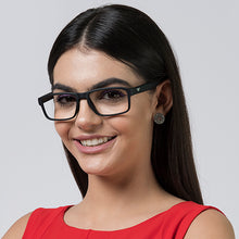 Load image into Gallery viewer, Black Rectangle Full Rim Unisex Eyeglasses by Lenskart Air Online-128571