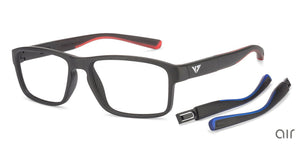 Black Rectangle Full Rim Unisex Eyeglasses by Lenskart Air Online-128571