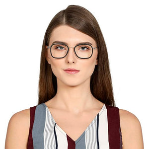 Black Rectangle Full Rim Unisex Eyeglasses by Lenskart Air Online-128604