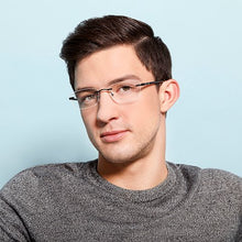Load image into Gallery viewer, Black Rectangle Rimless Unisex Eyeglasses by Lenskart Air Online-128636