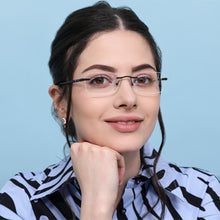Load image into Gallery viewer, Black Rectangle Rimless Unisex Eyeglasses by Lenskart Air Online-128636