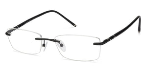 Black Rectangle Rimless Unisex Eyeglasses by Lenskart Air Online-128636