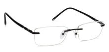 Load image into Gallery viewer, Black Rectangle Rimless Unisex Eyeglasses by Lenskart Air Online-128636