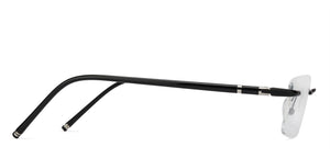 Black Rectangle Rimless Unisex Eyeglasses by Lenskart Air Online-128636