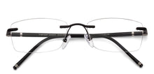 Load image into Gallery viewer, Black Rectangle Rimless Unisex Eyeglasses by Lenskart Air Online-128636