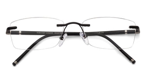 Black Rectangle Rimless Unisex Eyeglasses by Lenskart Air Online-128636