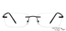 Load image into Gallery viewer, Black Rectangle Rimless Unisex Eyeglasses by Lenskart Air Online-128636