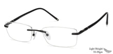 Load image into Gallery viewer, Black Rectangle Rimless Unisex Eyeglasses by Lenskart Air Online-128636