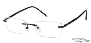 Black Rectangle Rimless Unisex Eyeglasses by Lenskart Air Online-128636