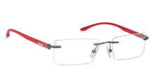 Load image into Gallery viewer, Gunmetal Rectangle Rimless Unisex Eyeglasses by Lenskart Air Online-128641