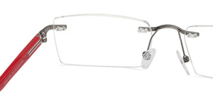 Gunmetal Rectangle Rimless Unisex Eyeglasses by Lenskart Air Online-128641