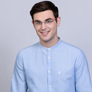 Gunmetal Rectangle Rimless Unisex Eyeglasses by Lenskart Air Online-128641