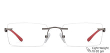 Load image into Gallery viewer, Gunmetal Rectangle Rimless Unisex Eyeglasses by Lenskart Air Online-128641