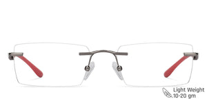 Gunmetal Rectangle Rimless Unisex Eyeglasses by Lenskart Air Online-128641