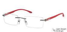 Load image into Gallery viewer, Gunmetal Rectangle Rimless Unisex Eyeglasses by Lenskart Air Online-128641