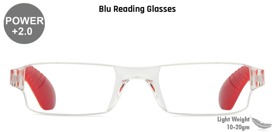 Red Rectangle Rimless Unisex Eyeglasses by LENSKART BLU READERS-128929