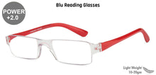 Load image into Gallery viewer, Red Rectangle Rimless Unisex Eyeglasses by LENSKART BLU READERS-128929