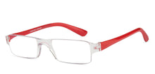 Load image into Gallery viewer, Red Rectangle Rimless Unisex Eyeglasses by LENSKART BLU READERS-128932