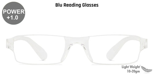 Transparent Rectangle Rimless Unisex Eyeglasses by LENSKART BLU READERS-128934