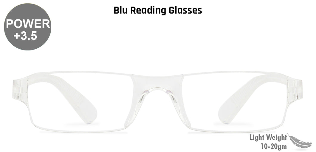 Transparent Rectangle Rimless Unisex Eyeglasses by LENSKART BLU READERS-128939